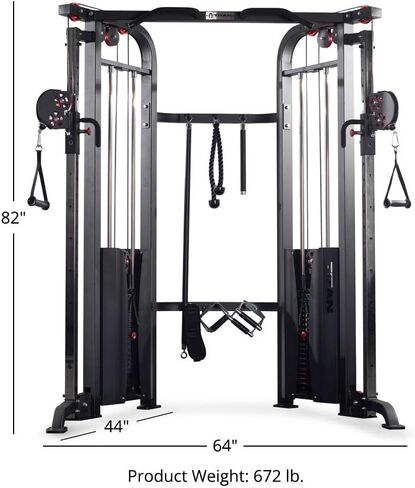 مدرب وظيفي من Titan Fitness، جهاز كروس أوفر للكابلات مع مجموعة وزن مزدوجة 200 رطل، محطة سحب كابل 2:1، آلة تدريب الأثقال في صالة الألعاب الرياضية المنزلية مع ملحقات in Kuwait