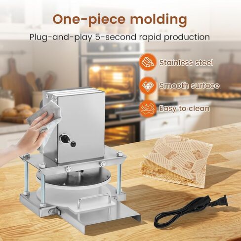 8.6" Electric Pizza Dough Press Machine– Stainless Steel Electric Dough Sheeter for Bakery, Home & Commercial Use, Electric Pizza Press for 1-2 People Includes 400 Parchment Paper in Kuwait