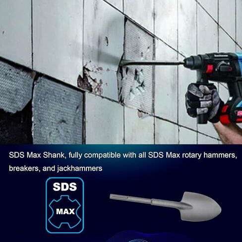 مجرفة الطين الفولاذية SDS Max مقاس 18 بوصة، مثالية لهدم الخرسانة، وقطعة مطرقة جاك، وقطعة مجرفة للحفر والحفر للطين والحصى والتربة المجمدة والخرسانة وسبائك الصلب 40Cr in Kuwait