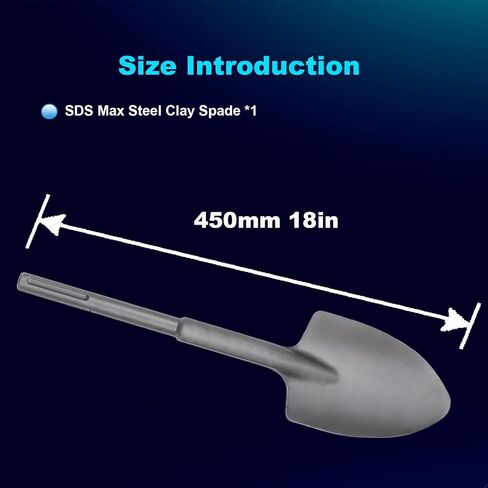 مجرفة الطين الفولاذية SDS Max مقاس 18 بوصة، مثالية لهدم الخرسانة، وقطعة مطرقة جاك، وقطعة مجرفة للحفر والحفر للطين والحصى والتربة المجمدة والخرسانة وسبائك الصلب 40Cr in Kuwait