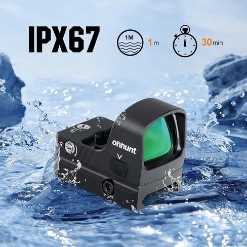 ohhunt RD U2 3 MOA Green Dot Sight متوافق مع RMR Footprint | لـ Picatinny Mount 1X24X20mm Micro Shake Awake Red جهاز الرؤية العاكس 10 مستويات سطوع in Kuwait