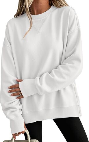 ANRABESS Women's Oversized Crewneck Long Sleeve Sweatshirts | Soft Fleece Pullover Tops with Thumb Hole Cuffs, Loose Fit Y2K Casual Outfits for School Daily Wear, Spring Fall Clothes in Saudi Arabia