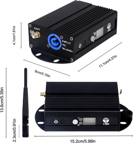 وحدة تحكم DMX512 - جهاز إرسال/استقبال لاسلكي 2.4 جيجا مع شاشة LCD، مكرر طاقة قابل للتعديل، تعتيم في الوقت الحقيقي لأضواء DJ، وتأثيرات المسرح، وإضاءة الديسكو والحفلات in Kuwait