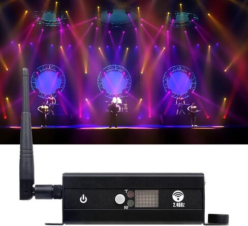 وحدة تحكم DMX512 - جهاز إرسال/استقبال لاسلكي 2.4 جيجا مع شاشة LCD، مكرر طاقة قابل للتعديل، تعتيم في الوقت الحقيقي لأضواء DJ، وتأثيرات المسرح، وإضاءة الديسكو والحفلات in Kuwait