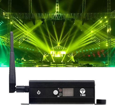 وحدة تحكم DMX512 - جهاز إرسال/استقبال لاسلكي 2.4 جيجا مع شاشة LCD، مكرر طاقة قابل للتعديل، تعتيم في الوقت الحقيقي لأضواء DJ، وتأثيرات المسرح، وإضاءة الديسكو والحفلات in Kuwait