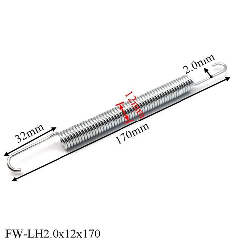نوابض تمديد، 2 قطعة سلك 2 مللي متر OD12mm طول 170 مللي متر فولاذ مجلفن تمديد ميكانيكي زنبركي ملحقات ذاتية الصنع التوتر in Kuwait