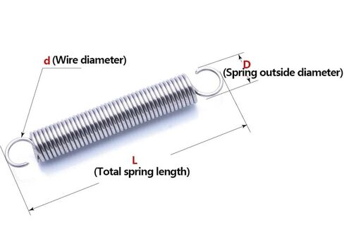 Double Hook Springs, Compression Spring Wire Diameter 0.6mm Outer 7mm Extension Coil Tension Draught Pullback(260mm (1Pcs)) in Kuwait