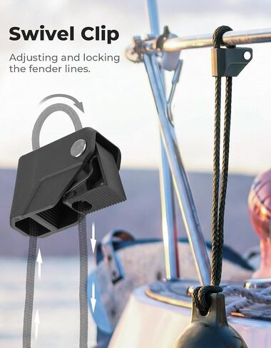 KEMIMOTO Boat Fenders Bumpers for 15-35ft Boats, 4 Pack Inflatable Boat Fenders with 4 Quick Release Adjustable Clips, Bumpers for Docking, Fit for Pontoon Bass and Jon Boats in Kuwait