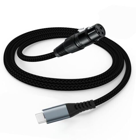 كابل USB-C إلى XLR أنثى، كابل صوت متوازن 3 سنون مع موصل معدني ملولب - متوافق مع الأجهزة اللوحية وأجهزة الكمبيوتر المحمولة والهواتف الذكية - 9.8 قدم/3 متر (9.8 قدم/3 متر USB-C إلى أنثى XLR) in Kuwait