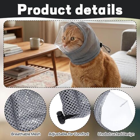 Cat Muzzle, Cat Muzzle for Grooming, Nail Trimming, Muzzles for Cats During Veterinary Visits and Bathing Routines, Suitable for Cats (S) in Kuwait