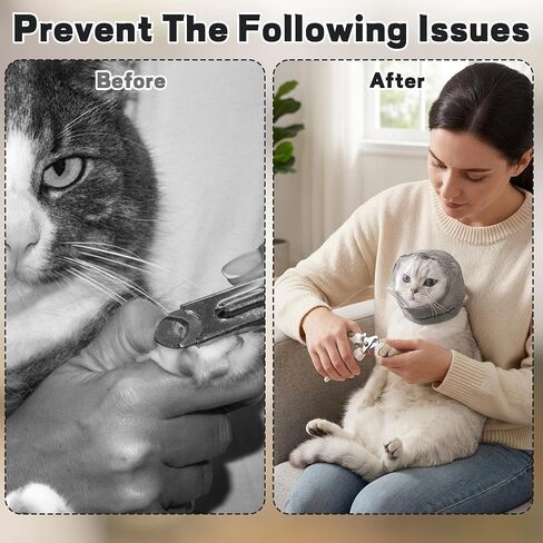 Cat Muzzle, Cat Muzzle for Grooming, Nail Trimming, Muzzles for Cats During Veterinary Visits and Bathing Routines, Suitable for Cats (S) in Kuwait