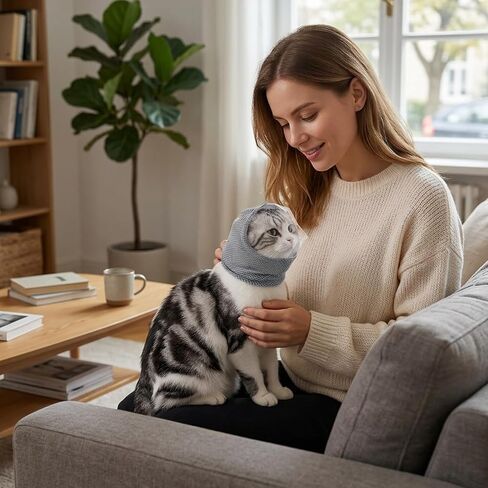 Cat Muzzle, Cat Muzzle for Grooming, Nail Trimming, Muzzles for Cats During Veterinary Visits and Bathing Routines, Suitable for Cats (S) in Kuwait