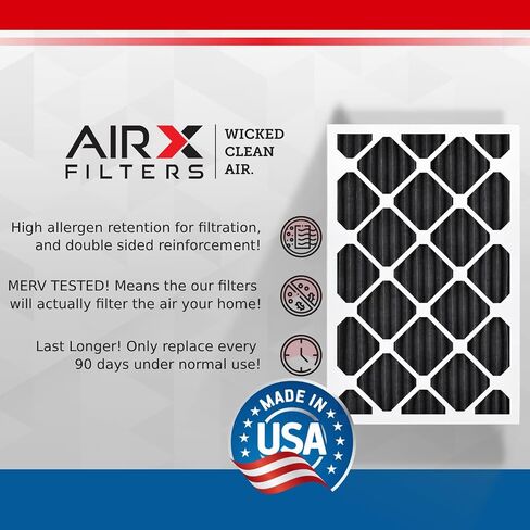 مرشحات AIRX الهواء النظيف الشرير. 20x25x1 فلتر الهواء مزيل الرائحة فلتر الكربون ميرف 7 التيار المتناوب HVAC مرشحات الفرن 6 حزمة in Kuwait