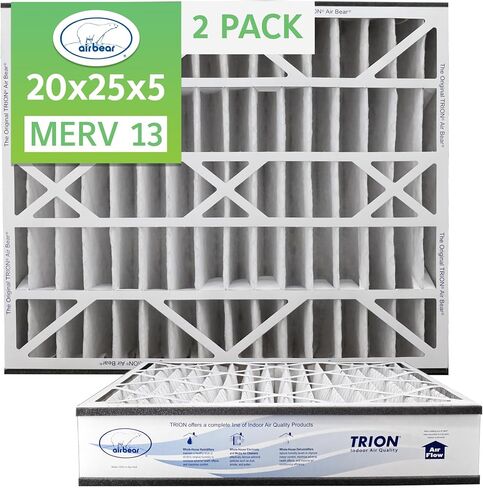 فلتر هواء Air Bear 20x25x5 MERV 13 (عبوتان) استبدال فلتر هواء HVAC مطوي (الحجم الفعلي: 19.75 × 24.25 × 4.9 بوصة) متوافق مع الجزء رقم: 266649-102 in Kuwait