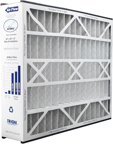 فلتر هواء Air Bear 20x25x5 MERV 13 (عبوتان) استبدال فلتر هواء HVAC مطوي (الحجم الفعلي: 19.75 × 24.25 × 4.9 بوصة) متوافق مع الجزء رقم: 266649-102 in Kuwait