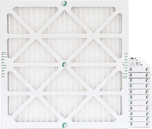 جلاس فلوس 20x20x1 MERV 10 مرشحات هواء للتكييف والفرن. علبة 12. الحجم الفعلي: 19-1/2 × 19-1/2 × 7/8 in Kuwait