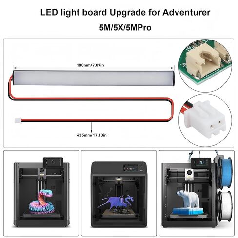 ترقية مجموعة مصابيح LED لـ Flashforge Adventurer-5X5M 3D-Printing: 2pcs Magnetci 24V 42 LED Light Bar مع توصيل الناشر الناعم وتشغيل أجزاء الطابعة ثلاثية الأبعاد in Kuwait