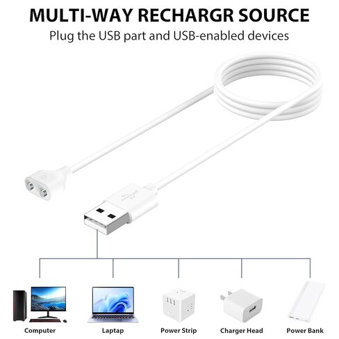 Vancle 2 Pack 6mm Magnetic USB DC Charging Cable with 2 Pins Charger Cord for Toys Massagers Electric Toothbrush in Kuwait