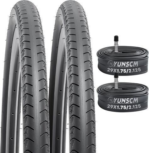 YUNSCM 2-PCS 29 بوصة إطارات دراجة الطريق 29 × 1.95/50-622 و29 بوصة أنابيب الدراجة TR4A-40L Schrader Valve المتوافقة مع إطارات وأنابيب الدراجة 29x1.95 (Y-787) in Kuwait