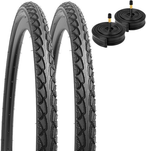 YUNSCM 2-PCS 700C Road Bike Tires 700x38C/40-622 and 700C Bike Tubes Schrader Valve Compatible with 700x36C 700x37C 700 x 38C 700x39C 700x40C Bike Bicycle Tires and Tubes in Kuwait