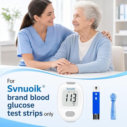 Glucose Test Strips, 100 Counts Test Strips for Diabetes + 100 Counts Blood Lancets, Suitable for G430/G520 G425-3 in Kuwait