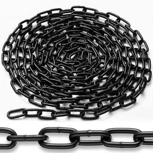 Flutesan 3/16" Black Powder Coated Safety Chain, 20 ft Carbon Steel Chain for Home Outdoor Fence Gate, Garage Doors, Bicycle Security Lock in Kuwait