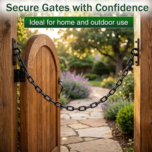 Flutesan 3/16" Black Powder Coated Safety Chain, 20 ft Carbon Steel Chain for Home Outdoor Fence Gate, Garage Doors, Bicycle Security Lock in Kuwait