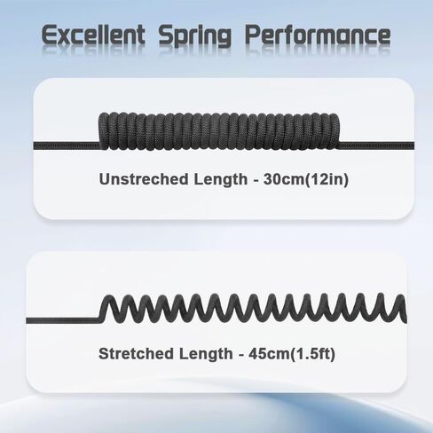 Alvin's Cables Rotatable Low-Profile XLR 3 Pin Male to Female Ultra-Flexible Coiled Cable, Aramid-Reinforced for Sony|Canon|Blackmagic Pro Cameras & Studio Audio(Black) in Kuwait