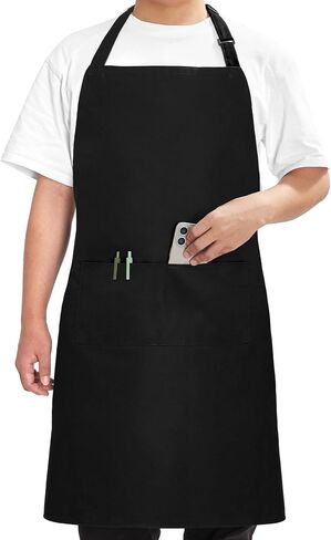 Syntus Chef Apron for Men Women Kitchen Cooking Apron with Pockets, Adjustable Bib Aprons Stain Resistant in Kuwait
