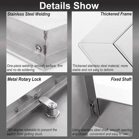 304 Stainless Steel Access Panel - Watertight Inspection Door, Easy Maintenance, 16x24 inch, Durable, Corrosion-Resistant, Ideal for Plumbing & Electrical Access in Kuwait
