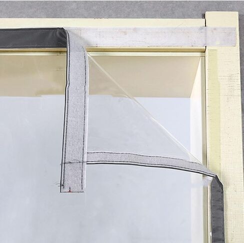 Magnetic Door Cover - Waterproof PVC Plastic Insulation for Outdoor Balcony Doorways - Windproof & Temporary Solution with Hook & Loop - Available in 35 Sizes in Kuwait