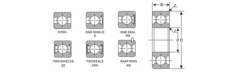 تحمل R2A R2AZZ R2AZ R2A-2Z 3.175X12.7X4.366 الكرات صف واحد الأخدود العميق 1 قطعة in Kuwait