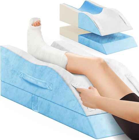 وسائد TranquilRelax لرفع الساق، وسادة إسفينية لما بعد الجراحة، دعم الساق من إسفنج الذاكرة قابل للتعديل، رعاية مريحة لألم الركبة الخلفية والورك والكاحل، وسادة الركبة للنوم الدورة الدموية باللون الرمادي in Kuwait