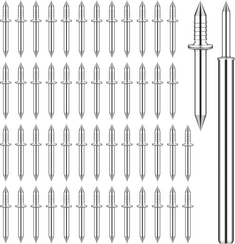 50 Pcs Double-Headed Skirting Seamless Nails, Invisible Fasteners for Baseboard and Furniture, Includes Sleeve Installation Tool, Solid Wood Security Nails in Kuwait