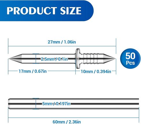 50 Pcs Double-Headed Skirting Seamless Nails, Invisible Fasteners for Baseboard and Furniture, Includes Sleeve Installation Tool, Solid Wood Security Nails in Kuwait