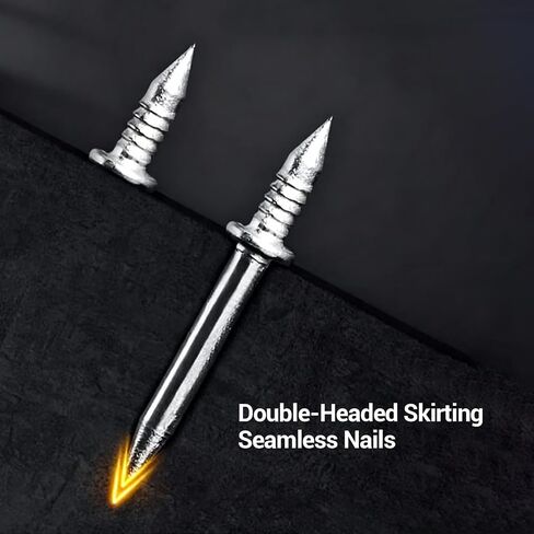 50 Pcs Double-Headed Skirting Seamless Nails, Invisible Fasteners for Baseboard and Furniture, Includes Sleeve Installation Tool, Solid Wood Security Nails in Kuwait