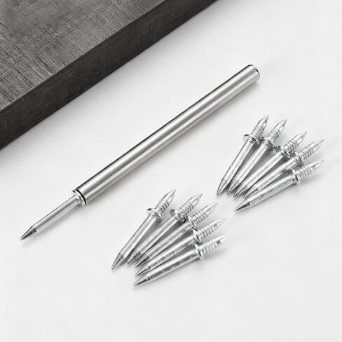 50 Pcs Double-Headed Skirting Seamless Nails, Invisible Fasteners for Baseboard and Furniture, Includes Sleeve Installation Tool, Solid Wood Security Nails in Kuwait