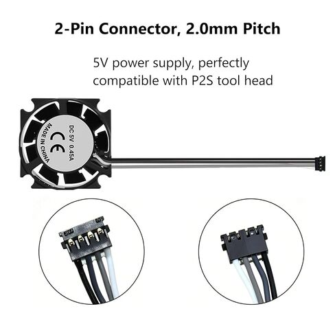 لمروحة تبريد P2S Extruder Hotend 2510 DC 5V 25x25x10mm مروحة طابعة ثلاثية الأبعاد | لـ Bambu Lab P2S، محمل كروي مزدوج، مروحة تبريد مع خط كابل، مروحة نهاية ساخنة صامتة، 16000 ± 10% دورة في الدقيقة in Kuwait