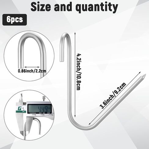 Teenyyou 6pcs Pit Barrel Cooker Meat Hooks, Stainless Steel Smoker Hooks for Smoking, Drying, Butchering, BBQ, Grilling, Jerky in Kuwait