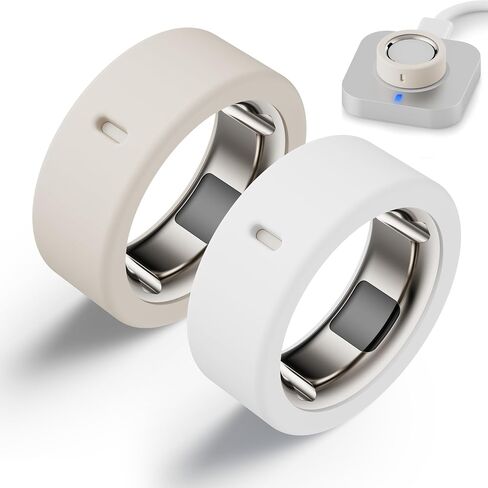 واقي متوافق مع غطاء Oura Ring 4/Gen4 سيراميك/Gen3، مقاوم للخدش | حافظة من السيليكون متينة ومضادة للخدش ومطاطة ذات أكمام دائرية للنوم في صالة الألعاب الرياضية للنساء والرجال - وردي + بنفسجي - M لـ 8/9/10/11 in Kuwait