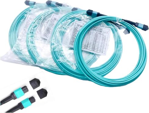 وصلة توصيل الألياف الضوئية FTTH ذات 12 نواة MPO-MPO OM3 5M أنثى من النوع B in Kuwait