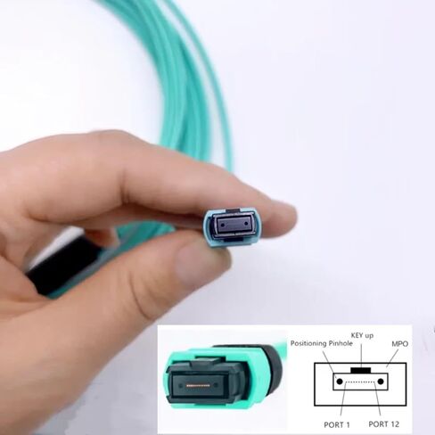 وصلة توصيل الألياف الضوئية FTTH ذات 12 نواة MPO-MPO OM3 5M أنثى من النوع B in Kuwait