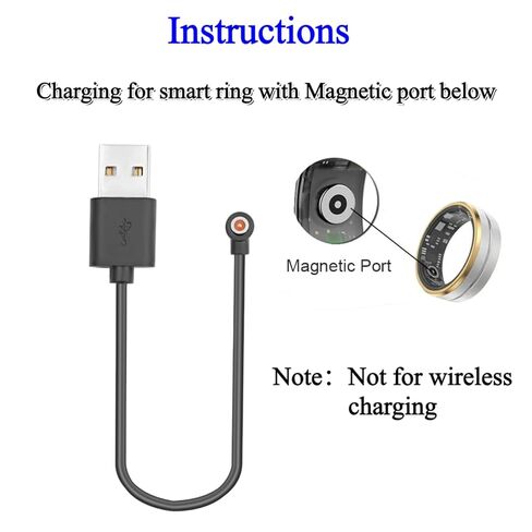 2 Pcs Magnetic Smart Ring Charger Cable, 4mm 1-Pin Replacement Charging Cord for R02 R09 R18 Smart Rings and Other Compatible Devices (NOT for Oura Ring and Samsung Ring) in Kuwait
