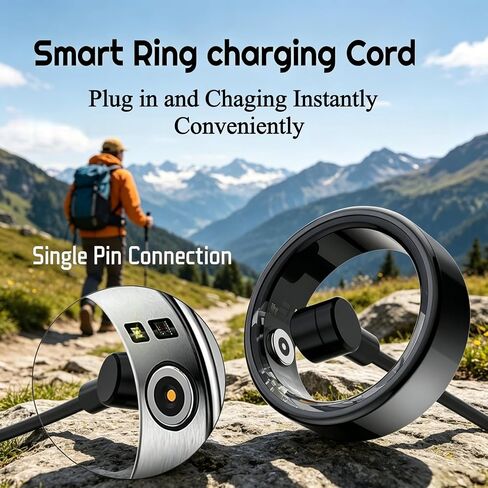 2 Pcs Magnetic Smart Ring Charger Cable, 4mm 1-Pin Replacement Charging Cord for R02 R09 R18 Smart Rings and Other Compatible Devices (NOT for Oura Ring and Samsung Ring) in Kuwait