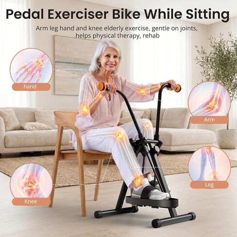 Pedal Exerciser Bike for Seniors – Arm, Leg, Hand & Knee Elderly Exercise Equipment, Sit-Down Home Workout Machine for Total Body, Upper & Lower Limb Trainer in Saudi Arabia