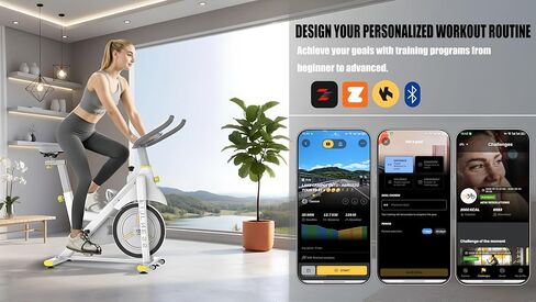 Indoor Exercise Bike, 30 lbs Flywheel, LCD Monitor, 330 lbs Weight Capacity, Tablet Mount, Comfortable Seat in Saudi Arabia