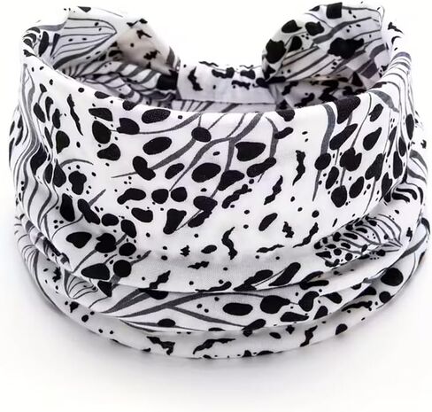 Stylish Leopard Print Sweat-Absorbent Stretch Women's Yoga Wide Knot Headband for Fitness & Yoga in Kuwait
