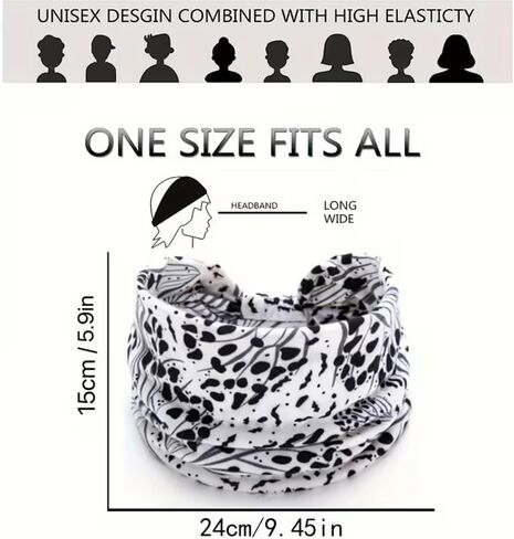 Stylish Leopard Print Sweat-Absorbent Stretch Women's Yoga Wide Knot Headband for Fitness & Yoga in Kuwait