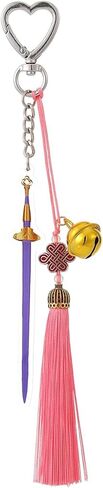 Knot keychain Bag Charm Acrylic Anime Character Weapon Keychain Gold Bell Tassel Backpack Handbag Charm in Saudi Arabia
