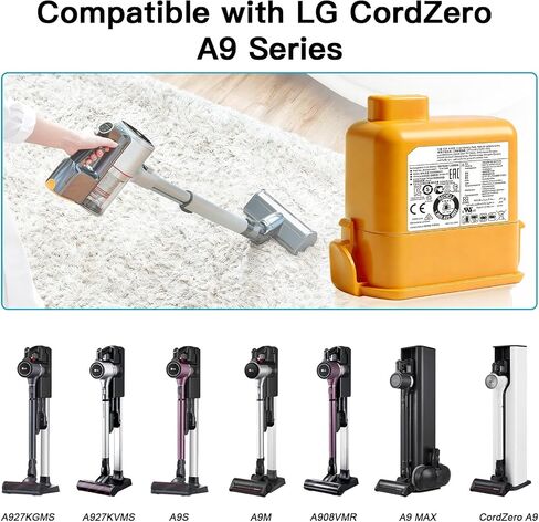 بطارية بديلة 76.5 وات في الساعة لسلسلة LG Cord Zero A9، متوافقة مع A9 A9S A9K Pro A9K-CORE A9N A9M A9MULTI A9T-Ultra A9MAX A9 Plus P9 A958S A929KVM A905M A905RM A907GMS A908MVR in Kuwait